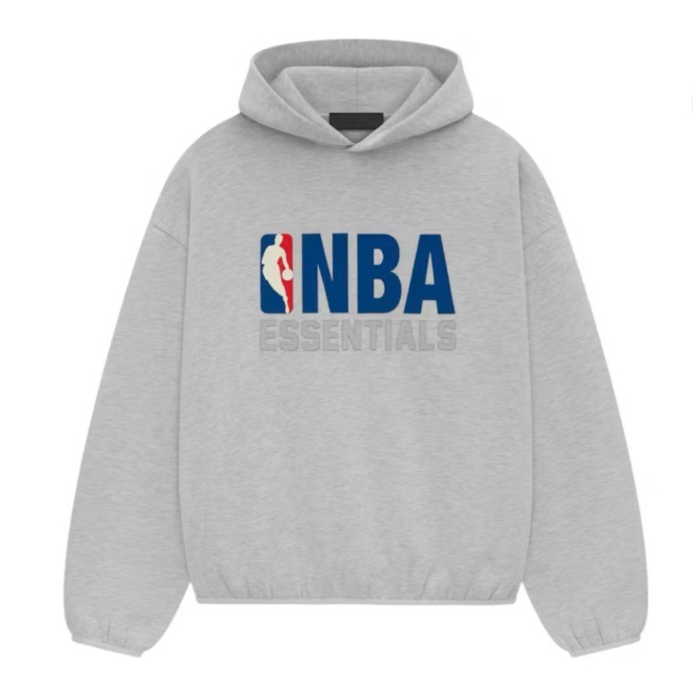 Brand New Fear of God Essentials NBA Light Heather Grey Hoodie Men’s Size XS